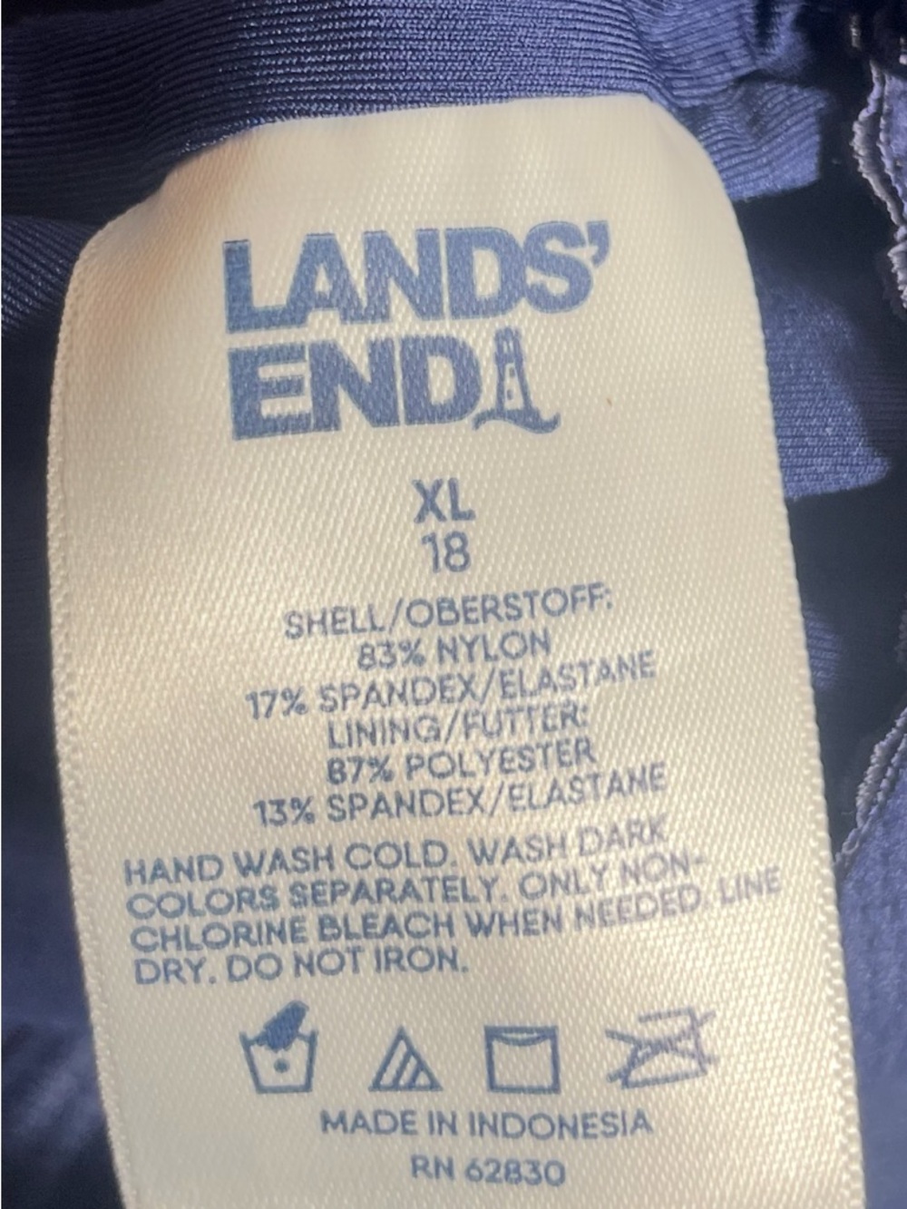Lands’ End XL/18 Floral Tankini Swim Top Cover-Up Blue White Daisy Layered - Picture 11 of 12